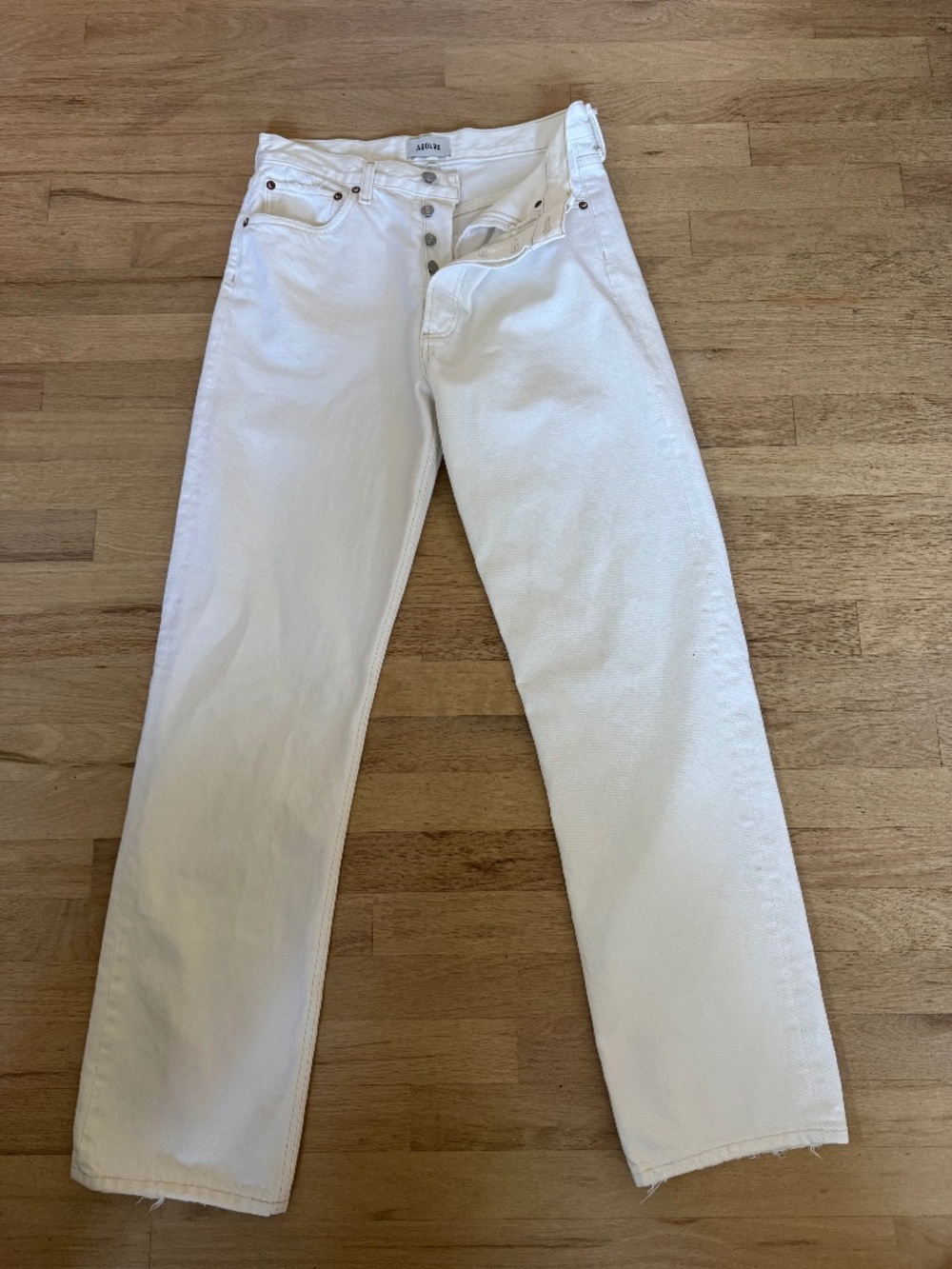 Agolde White Boyfriend Jeans